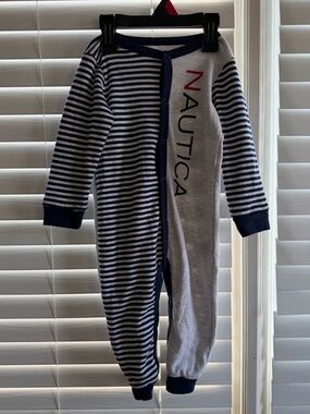 Nautica Navy & Gray Baby Boy Infant Bodysuit with Logo! Size 18 Months